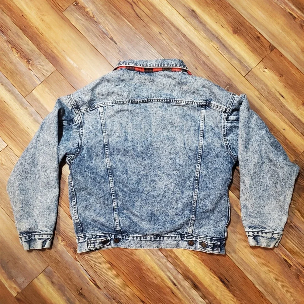 VTG Levis Trucker Jacket Acid Wash Blanket Lined Made in USA 70417 Type 3 80s